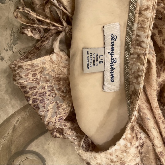 Tommy Bahama Glittering Sea (Neck Tie) Top L - Picture 6 of 7